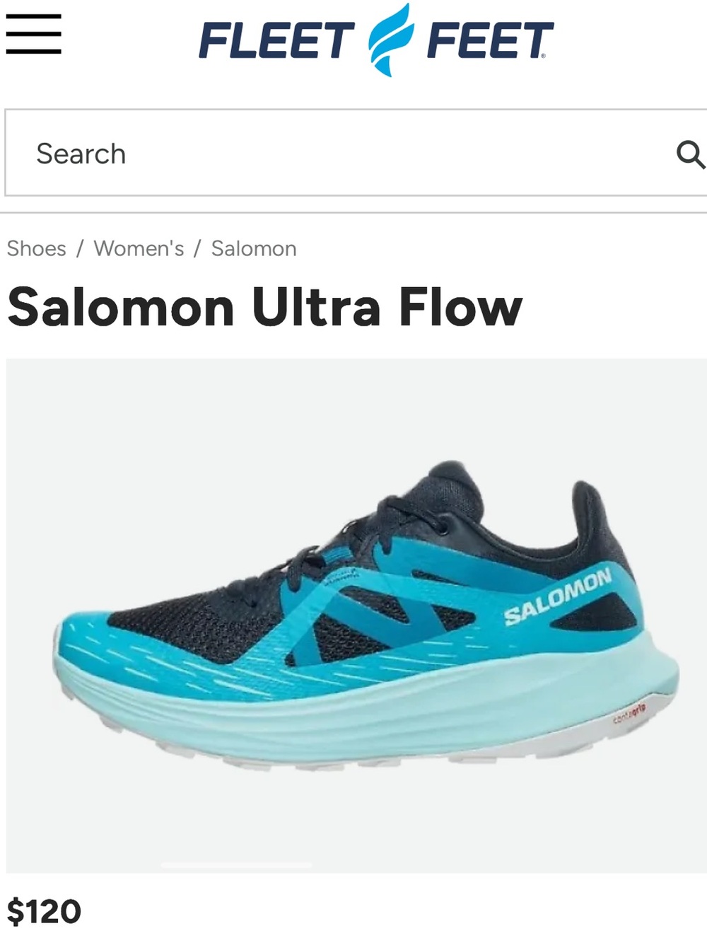 Salomon Ultra Flow Women's Running Shoe - Carbon & Peacock Blue